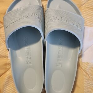 Birkenstock Womans Slide Sandals - Surf Green